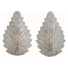 Italian Designer, Wall Lights, Glass, Metal, Italy, 1990s