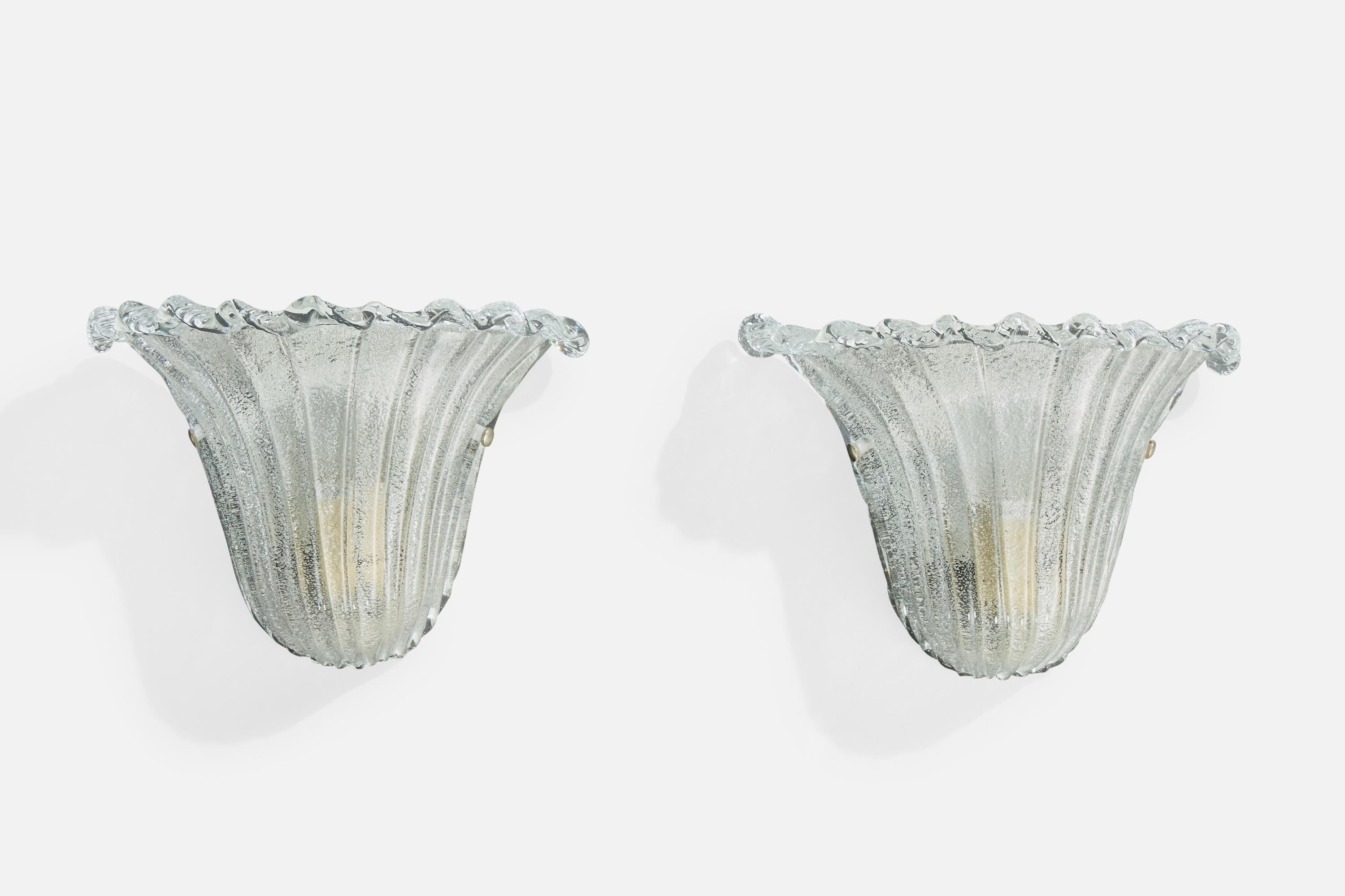 Mid-Century Modern Designer italien, appliques, verre, métal, Italie, années 2000