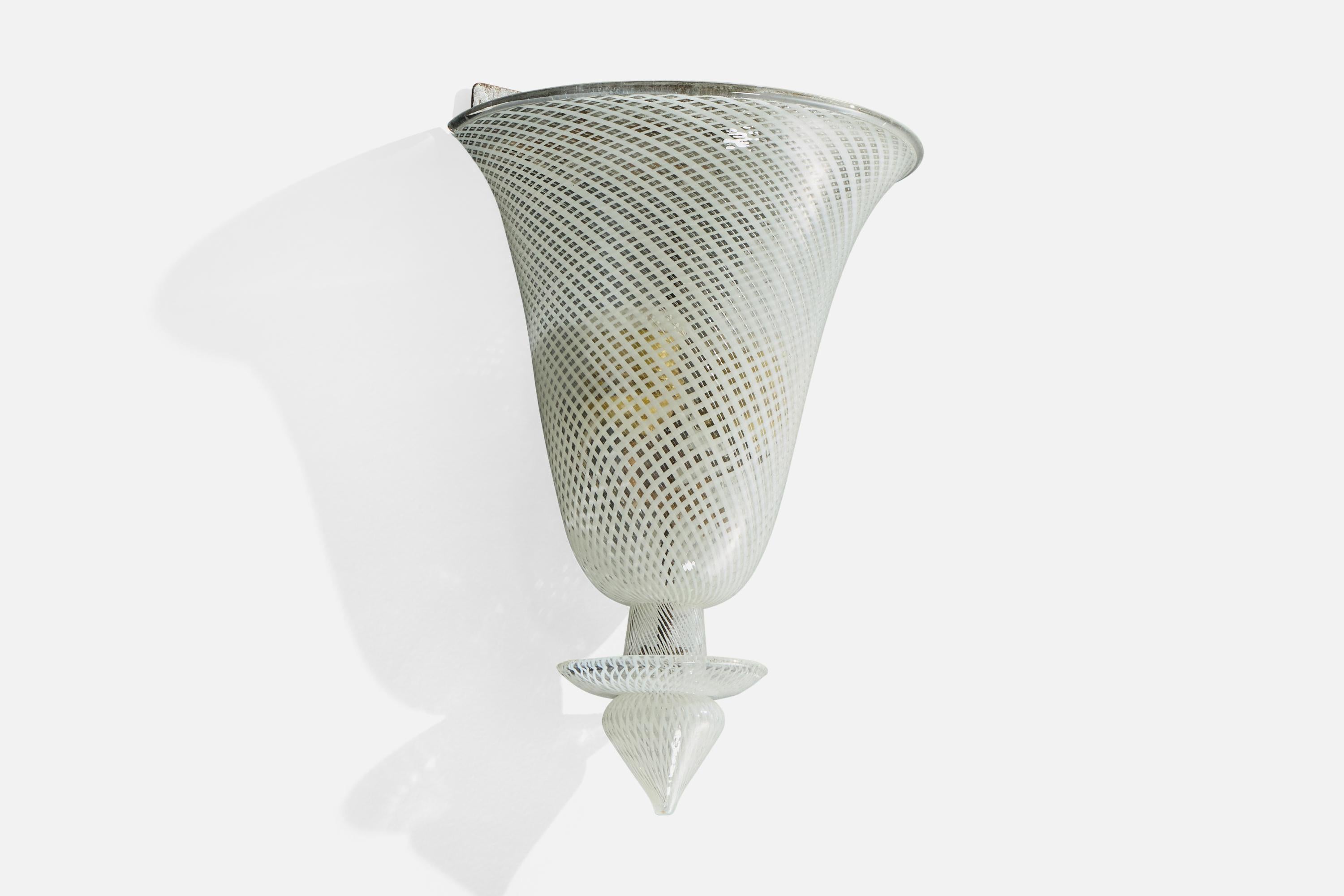 Designer italien, appliques murales, verre, Wood, Italie, années 1940 Bon état - En vente à High Point, NC