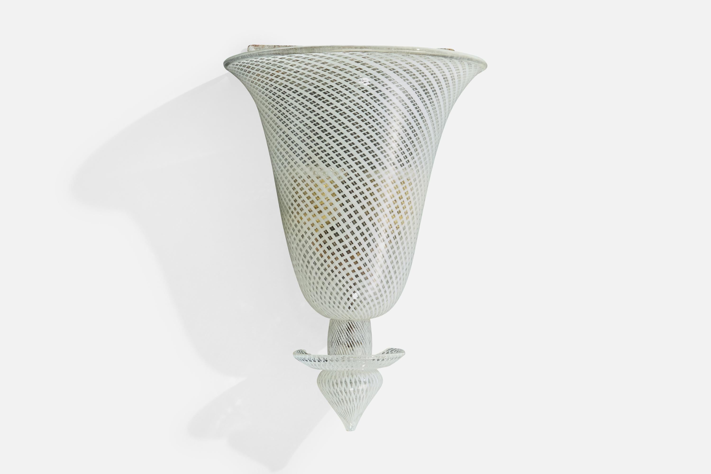 Milieu du XXe siècle Designer italien, appliques murales, verre, Wood, Italie, années 1940 en vente