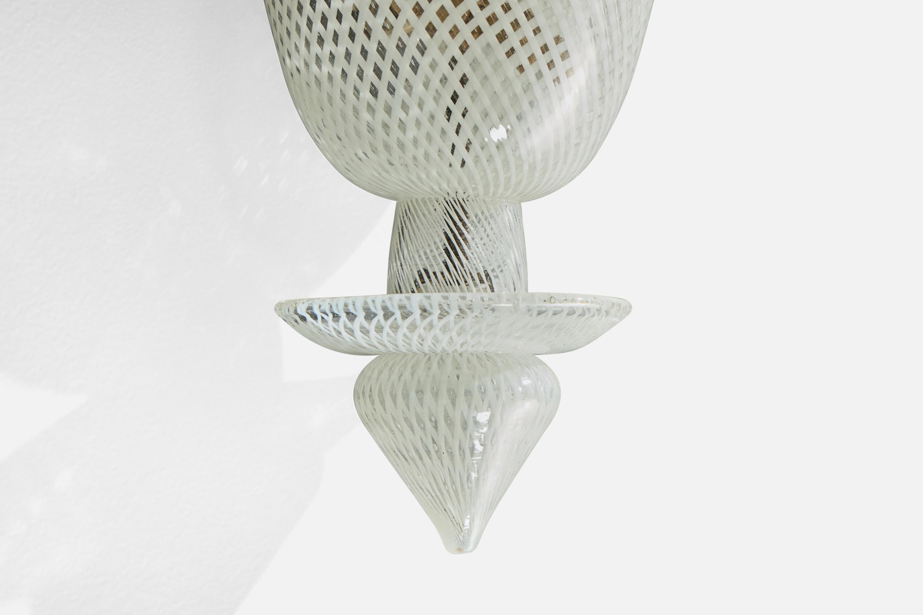 Designer italien, appliques murales, verre, Wood, Italie, années 1940 en vente 3