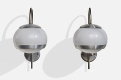 Italian Designer, Wall Lights, Metal, Acrylic, Italy, 1960s