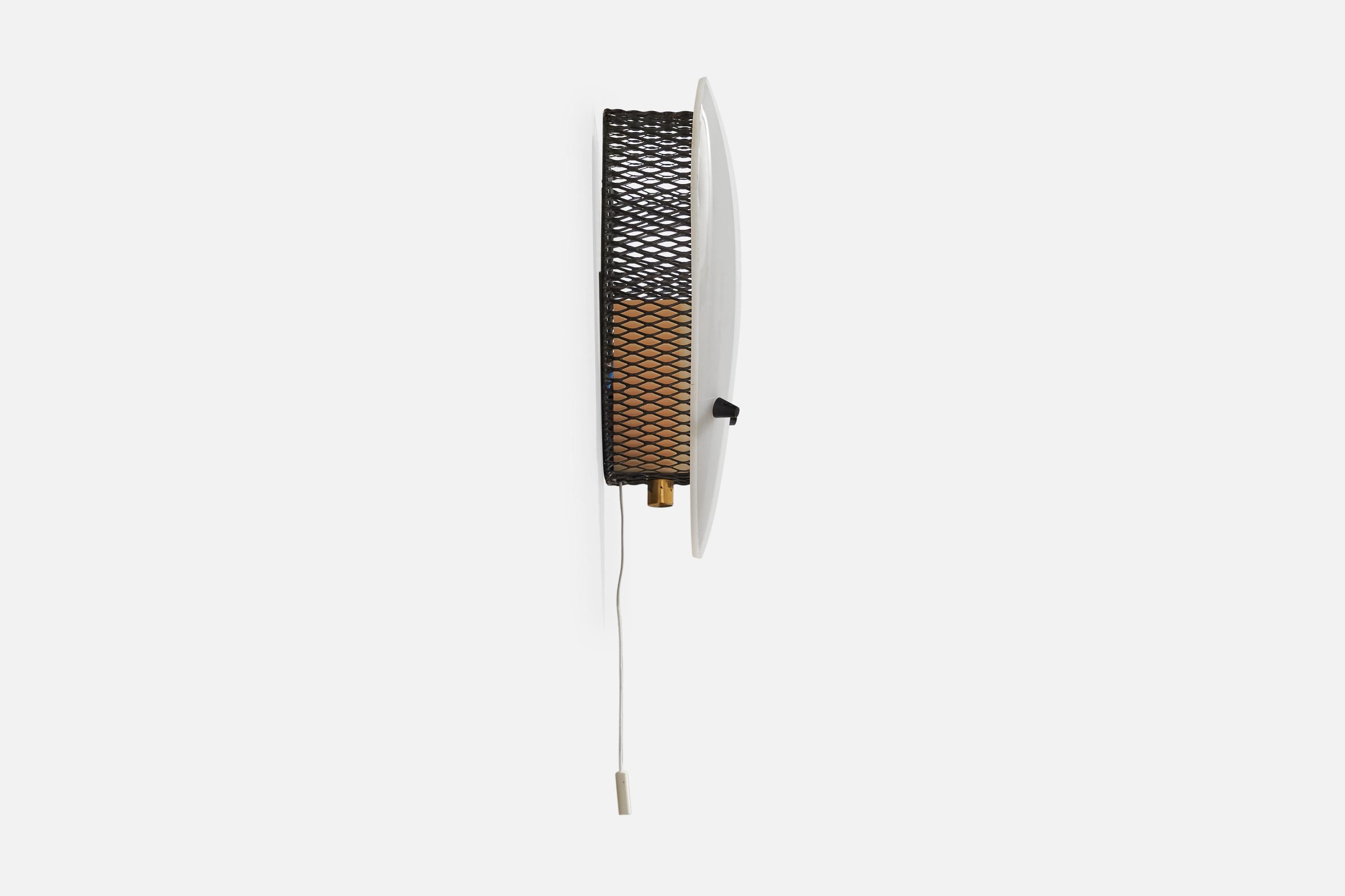 Italian Designer, Wall Lights, Metal, Acrylic, Italy, 1960s For Sale 3