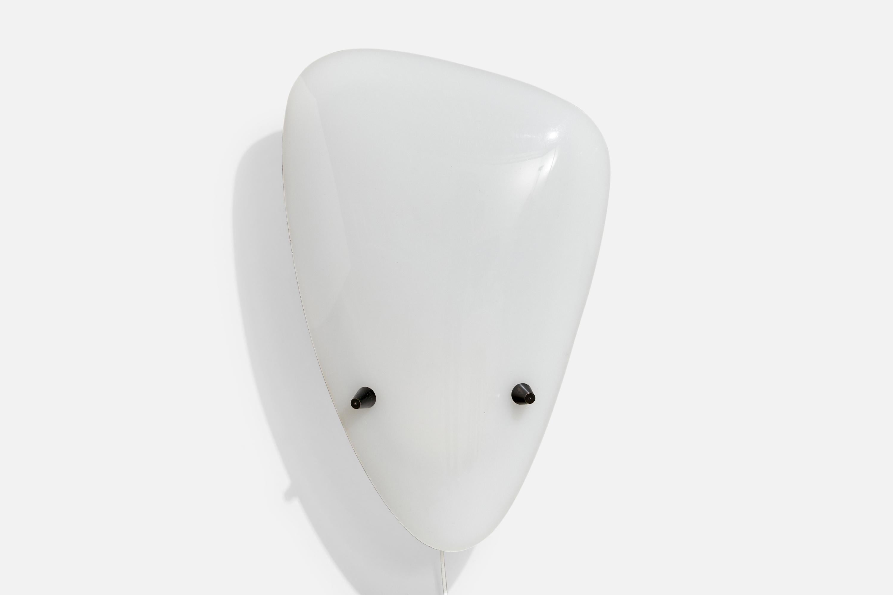 Italian Designer, Wall Lights, Metal, Acrylic, Italy, 1960s For Sale 4
