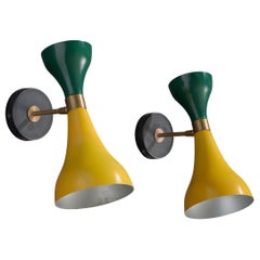 Italian Designer, Wall Lights, Metal, Brass, Italy, 1950s Italian Designer, Wall Lights, Metal, Brass, Italy, 1950s