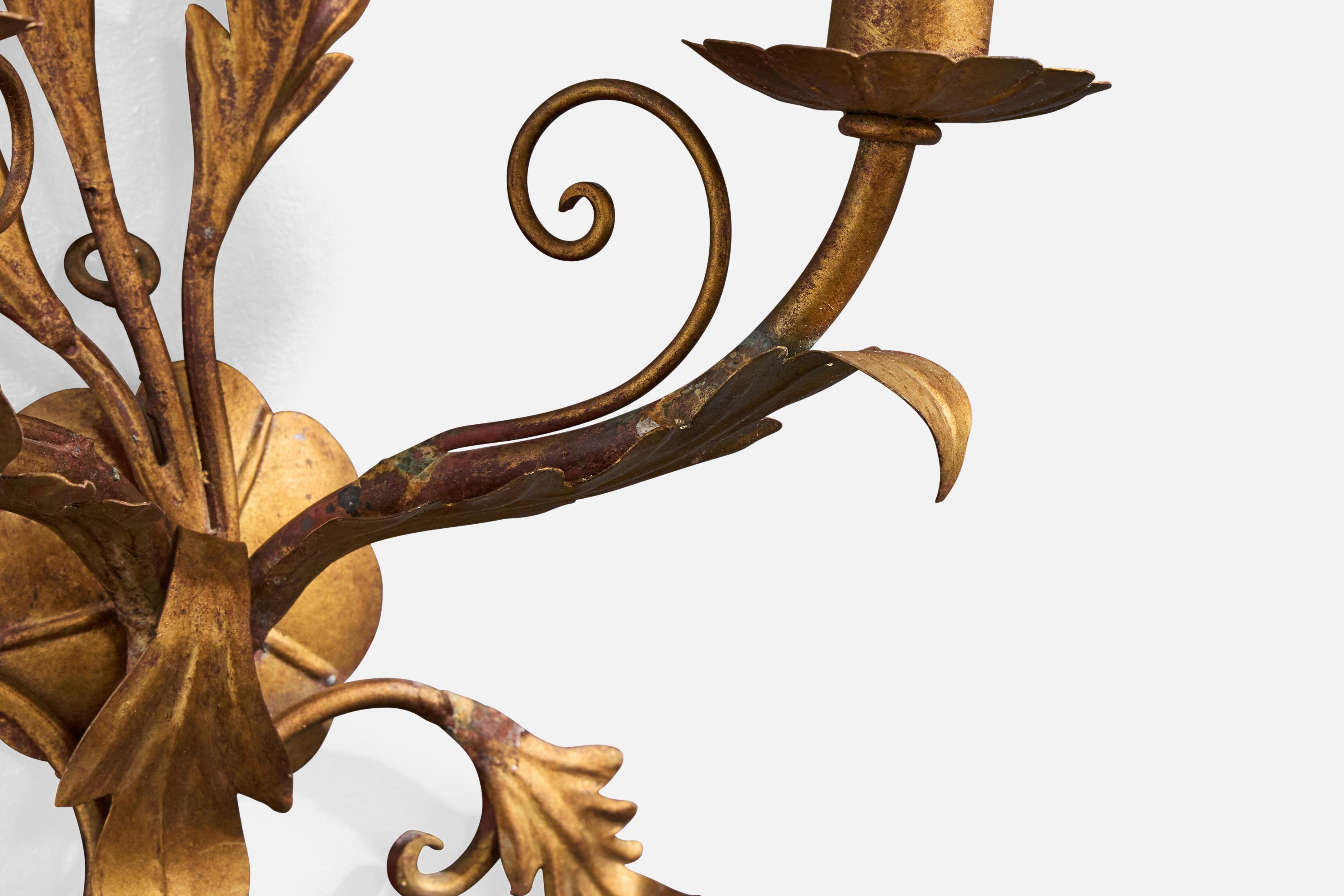 Diseñador italiano, Apliques, Metal, Tela, Italia, Década de 1940 en venta 5