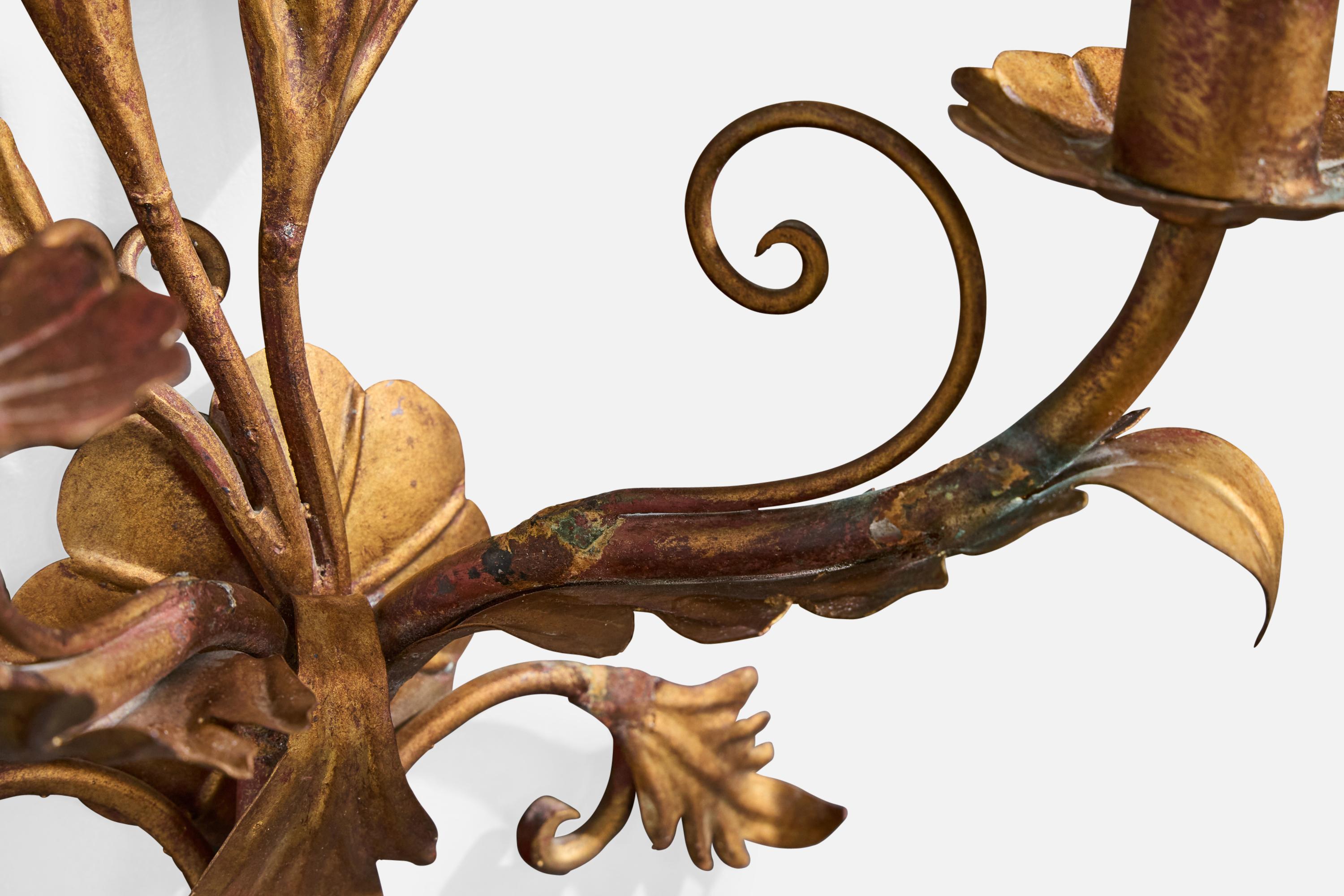 Diseñador italiano, Apliques, Metal, Tela, Italia, Década de 1940 en venta 6