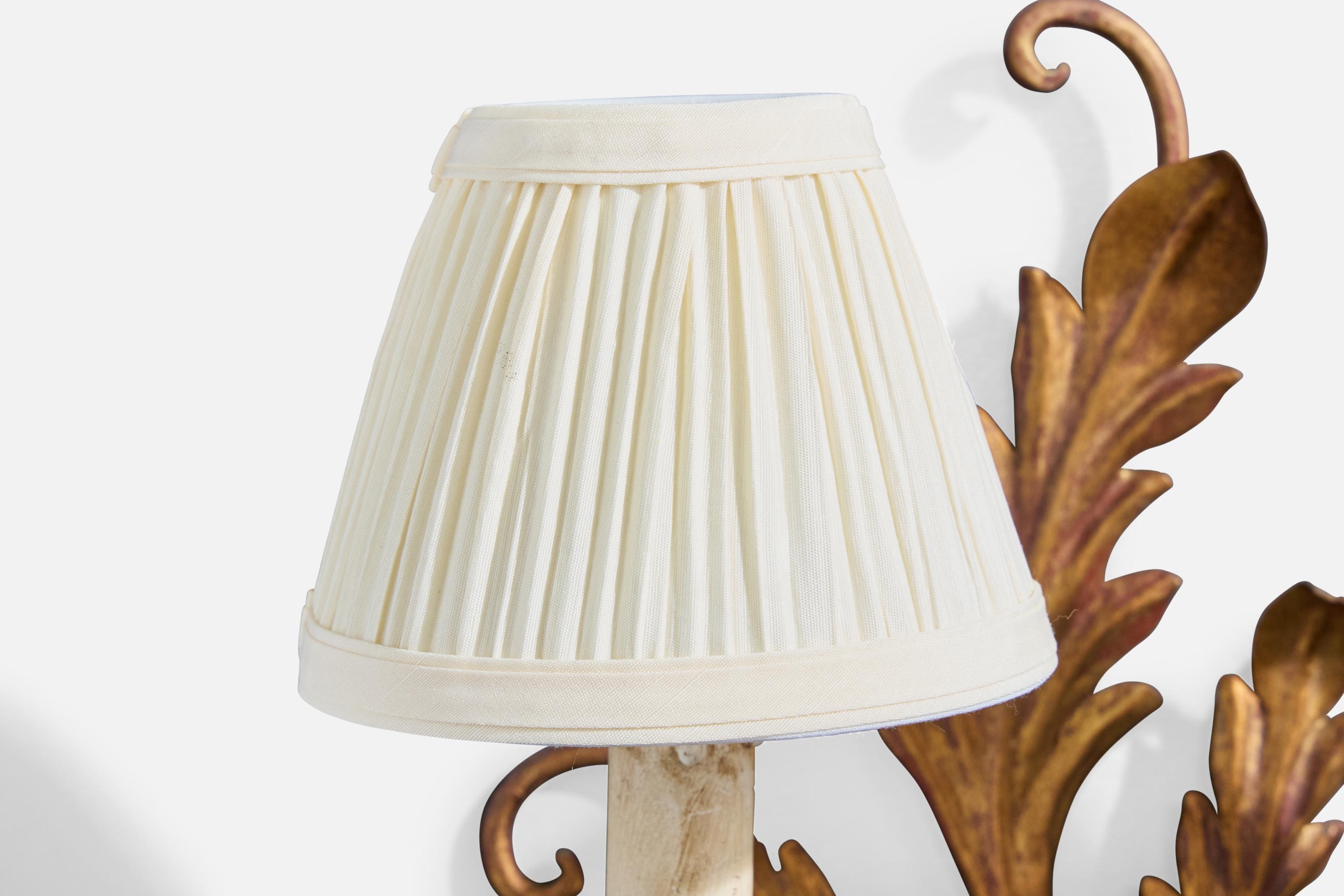 Diseñador italiano, Apliques, Metal, Tela, Italia, Década de 1940 mediados del siglo XX en venta