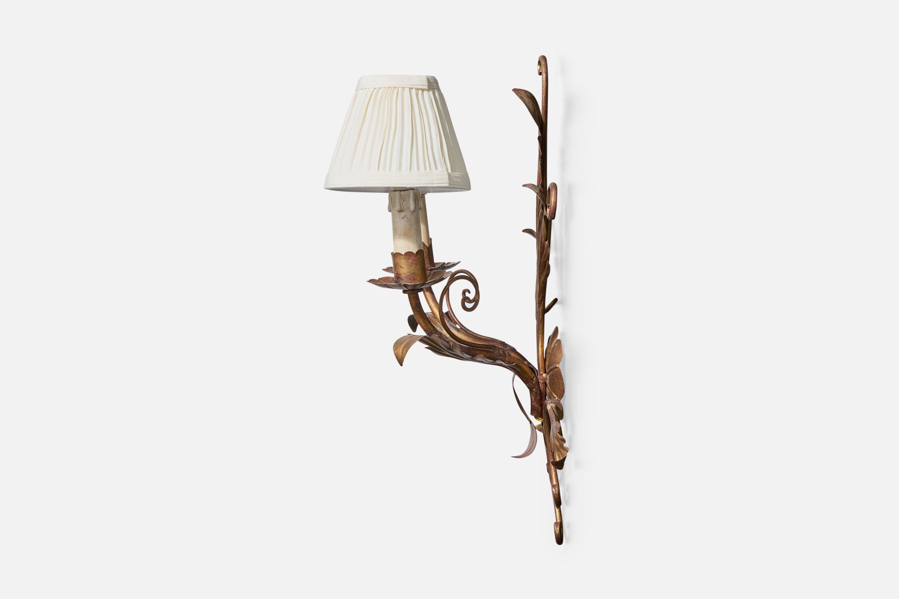 Diseñador italiano, Apliques, Metal, Tela, Italia, Década de 1940 en venta 2