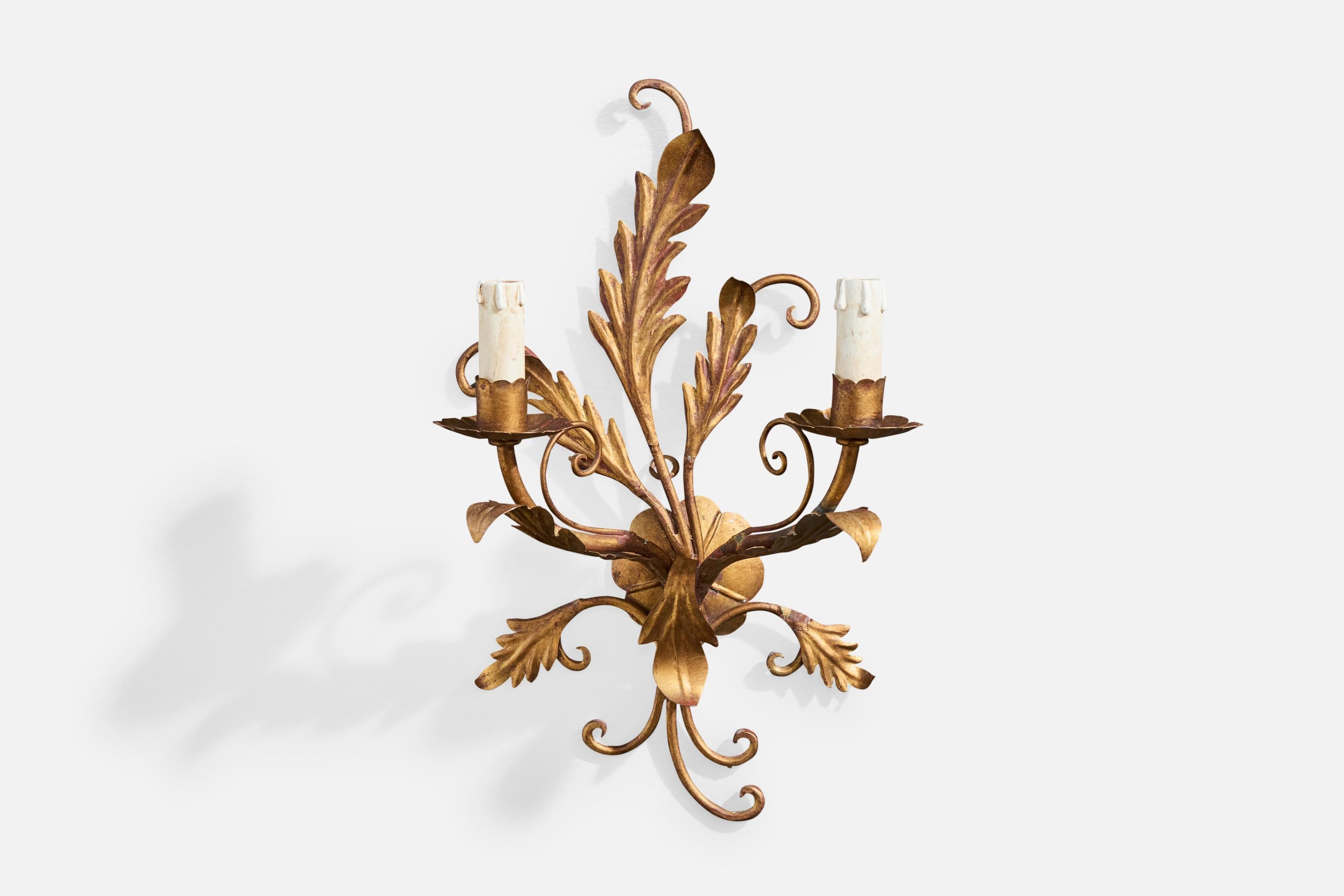 Diseñador italiano, Apliques, Metal, Tela, Italia, Década de 1940 en venta 3