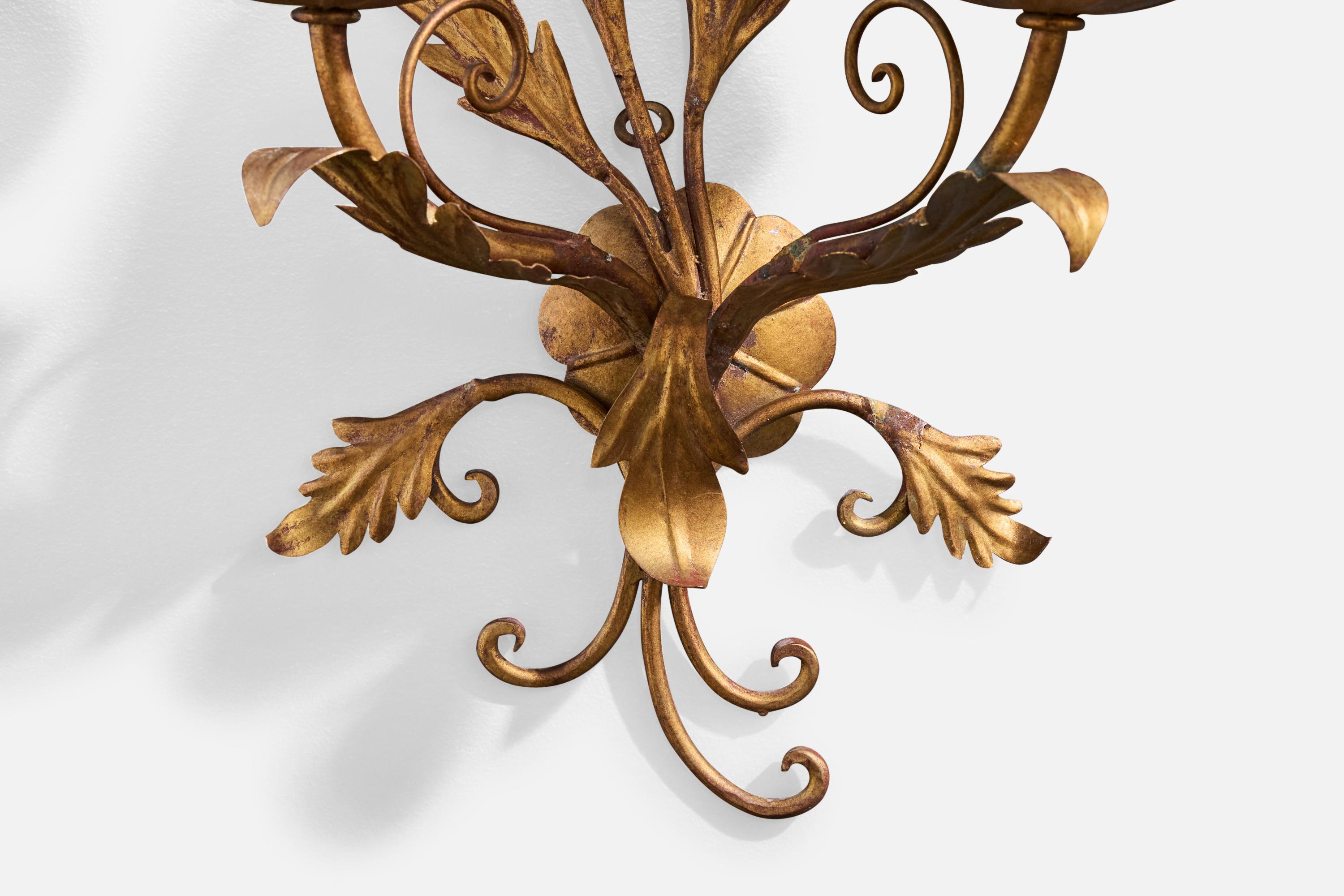 Diseñador italiano, Apliques, Metal, Tela, Italia, Década de 1940 en venta 4