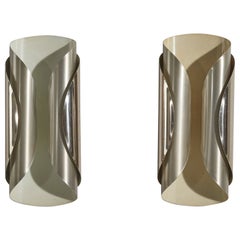 Italian Designer, Wall Lights, Metal, Italy, 1970s