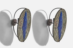 Italian Designer, Wall Lights, Murano Glass, Iron, Italy, 1930s