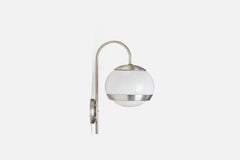 Italian Designer, Wall Lights, Nickel-Plated Brass, Acrylic, Italy, 1960s