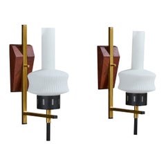 Design/One, Appliques, Teck, Laiton, Métal, Verre, Italie, années 1950