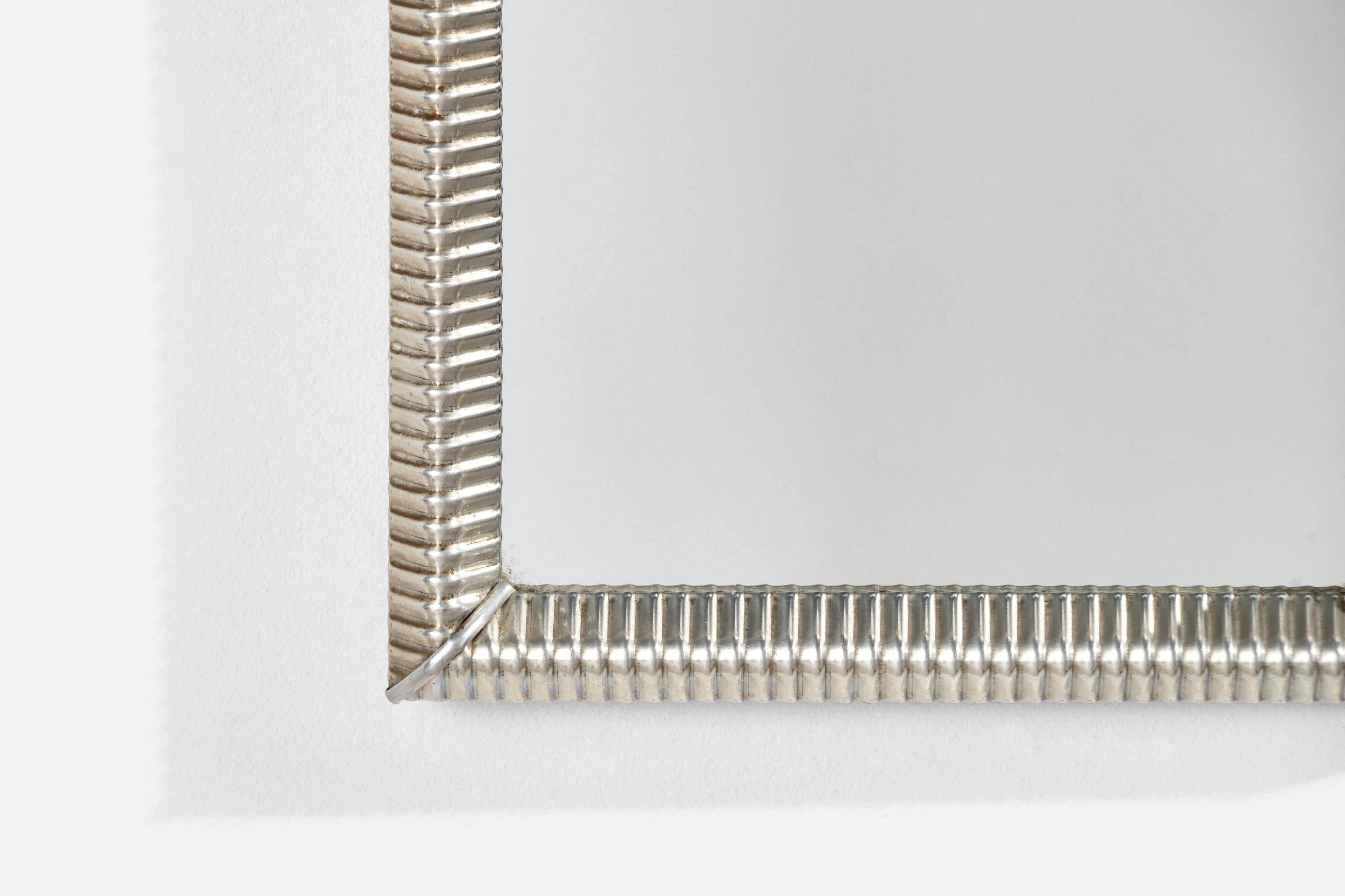 Italian Designer, Wall Mirror, Aluminium, Italy, 1940s 1