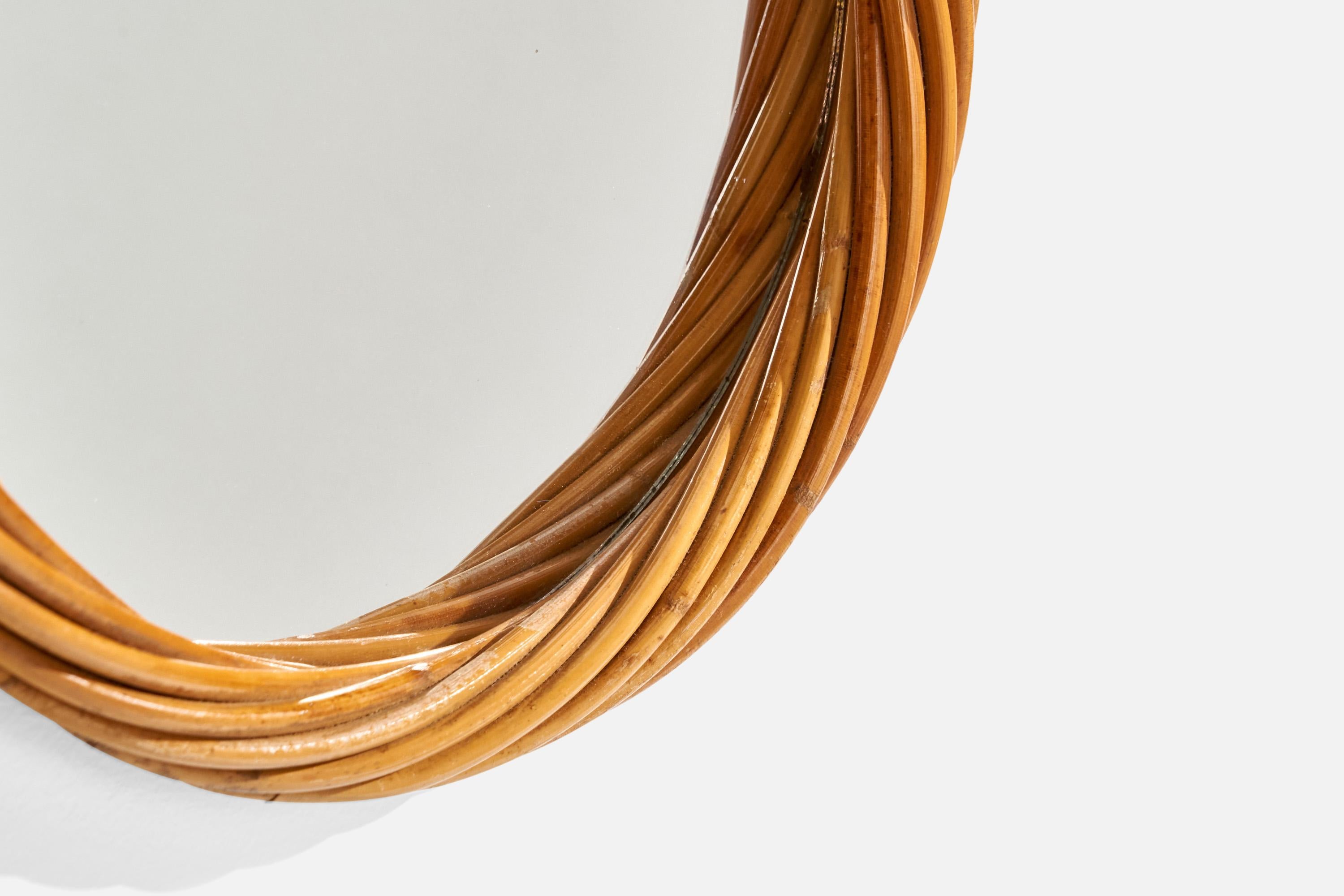 Italian Designer, Wall Mirror, Bamboo, Italy, 1960s For Sale 2