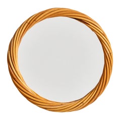 Italian Designer, Wall Mirror, Bamboo, Italy, 1960s