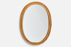 Italian Designer, Wall Mirror, Bamboo, Italy, c. 1950s