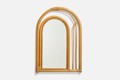 Italian Designer, Wall Mirror, Bamboo, Mirror Glass, Italy, c. 1950s