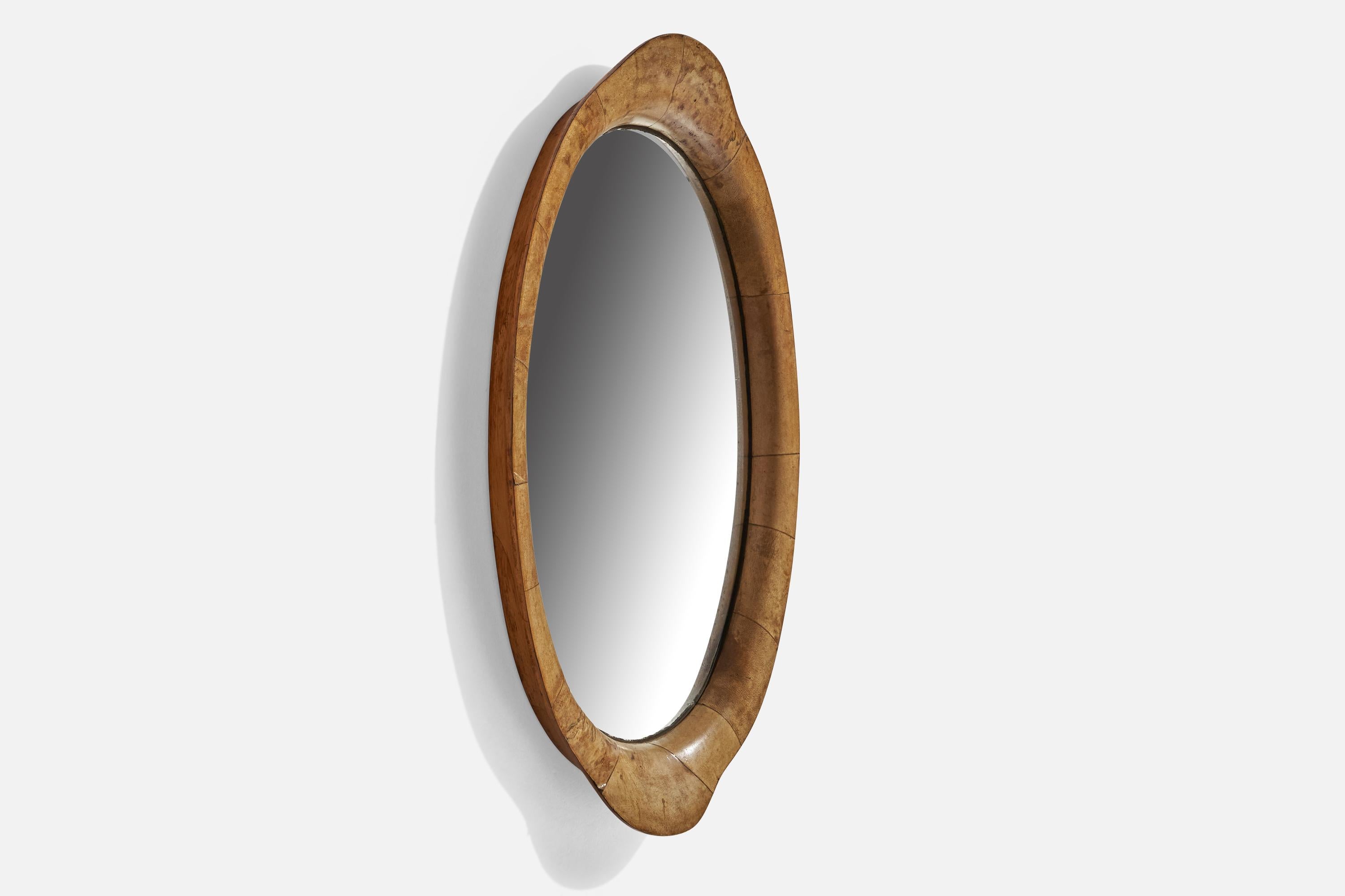 Italian Designer, Wall Mirror, Birch, Italy, 1930s In Good Condition For Sale In High Point, NC