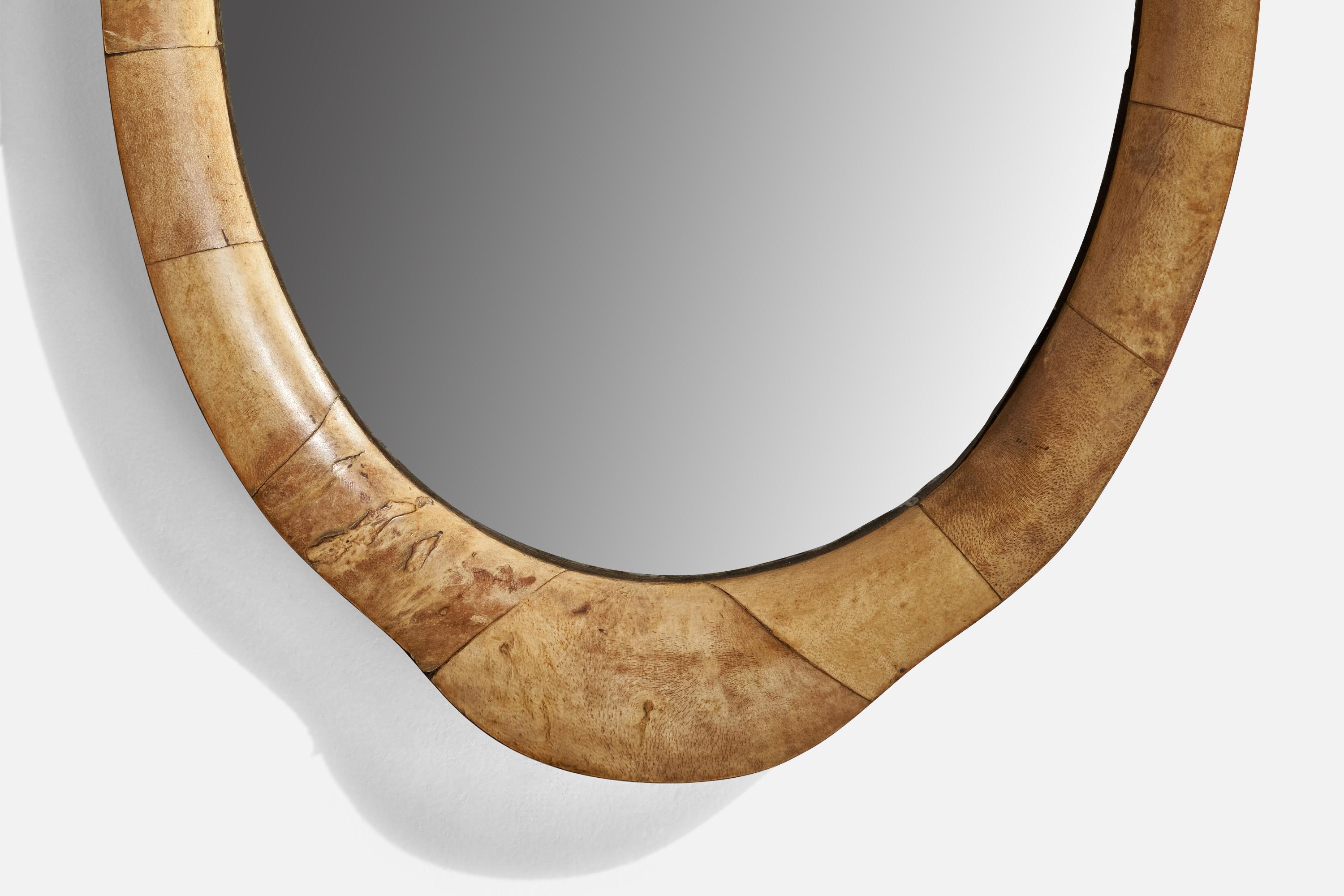 Italian Designer, Wall Mirror, Birch, Italy, 1930s For Sale 1