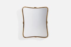Italienischer Designer, Wandspiegel, Messing, Italien, 1940er Jahre