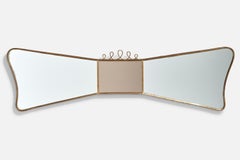 Italienischer Designer, Wandspiegel, Messing, Italien, 1940er Jahre