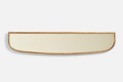 Italian Designer, Wall Mirror, Brass, Italy, 1940s