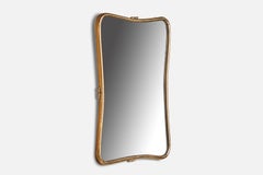 Italienischer Designer, Wandspiegel, Messing, Italien, 1940er Jahre