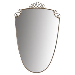 Italian Designer, Wall Mirror, Brass, Italy, 1940s