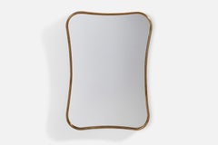 Italienischer Designer, Wandspiegel, Messing, Italien, 1940er Jahre