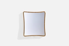 Italian Designer, Wall Mirror, Brass, Italy, 1940s