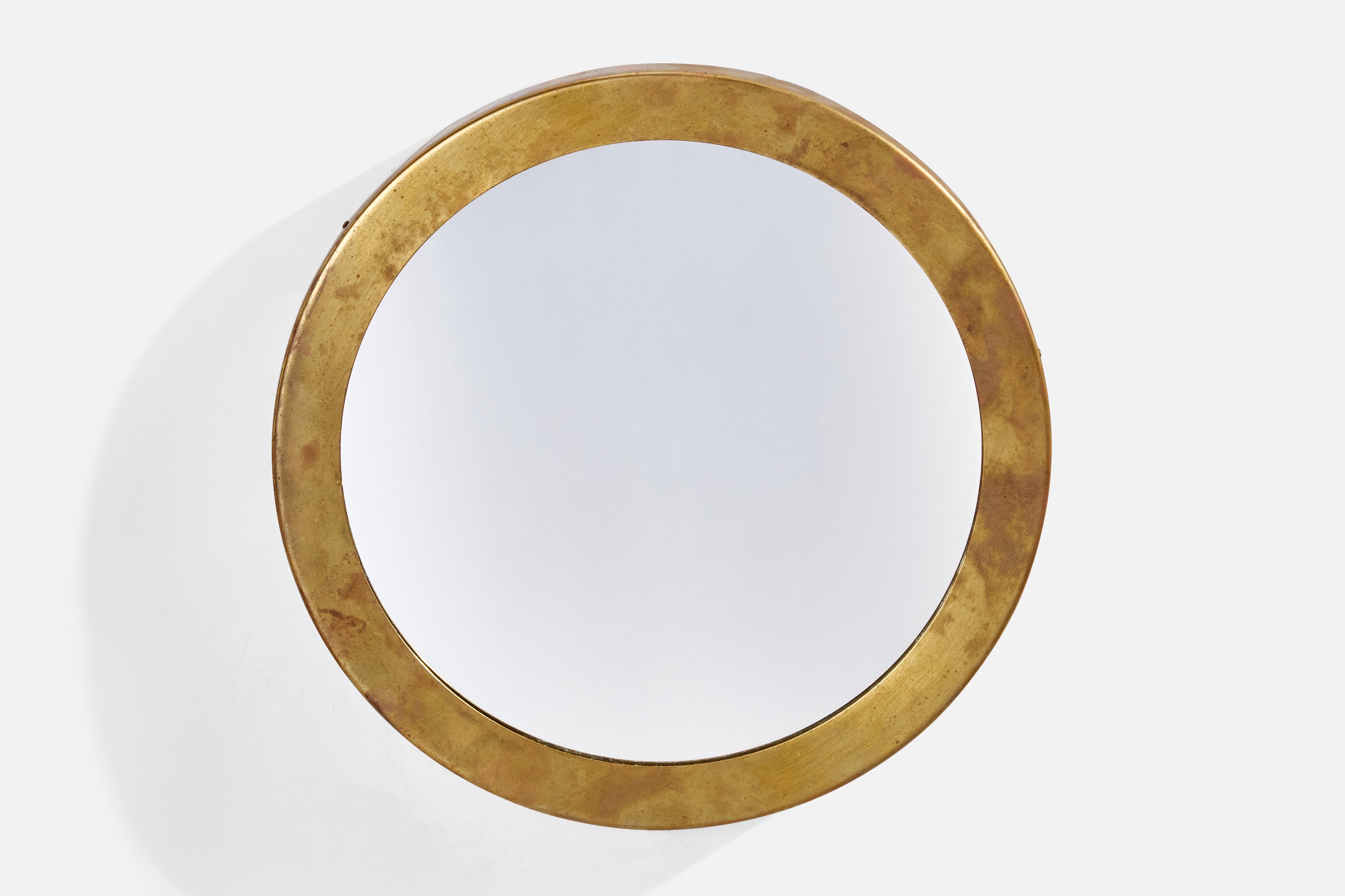 Italian Designer, Wall Mirror, Brass, Italy, 1940s
