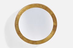 Italian Designer, Wall Mirror, Brass, Italy, 1940s