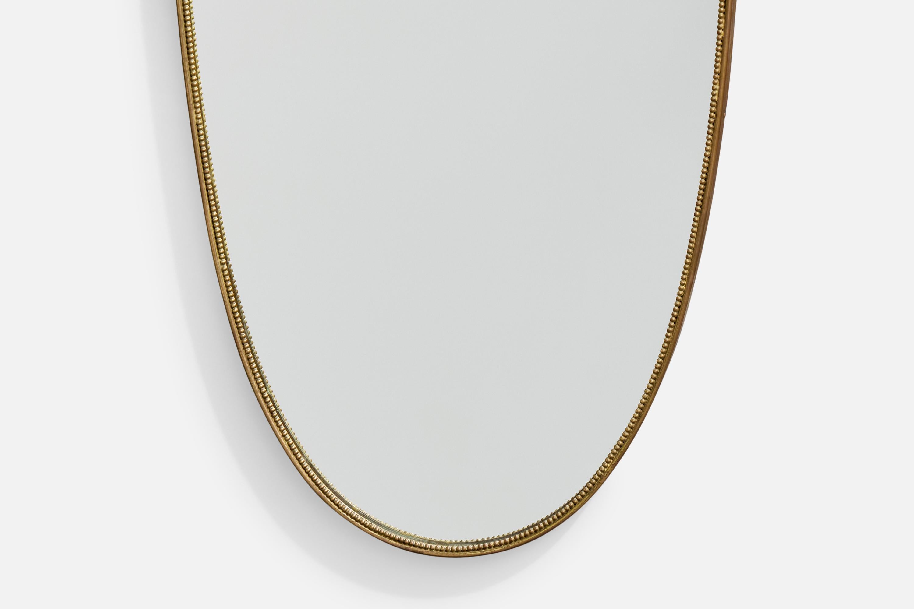 Diseñador italiano, Espejo de pared, Latón, Italia, Década de 1950 mediados del siglo XX en venta