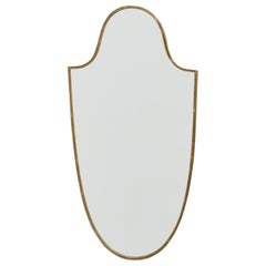 Diseñador italiano, Espejo de pared, Latón, Italia, Década de 1950