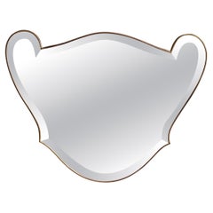 Designer italien, miroir mural, laiton, miroir, Italie, vers 1940