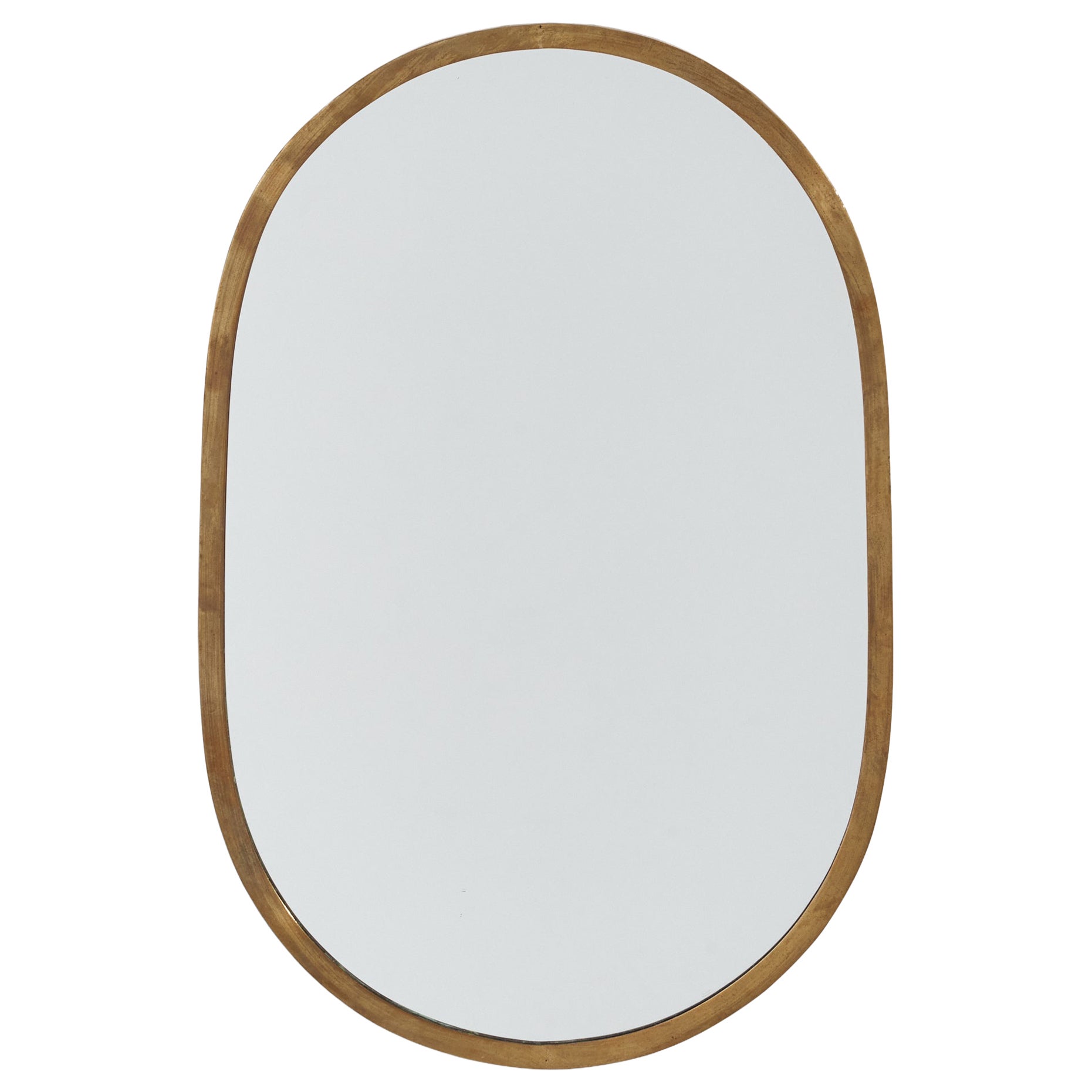 Italian Designer, Wall Mirror, Brass, Italy, c. 1940s For Sale