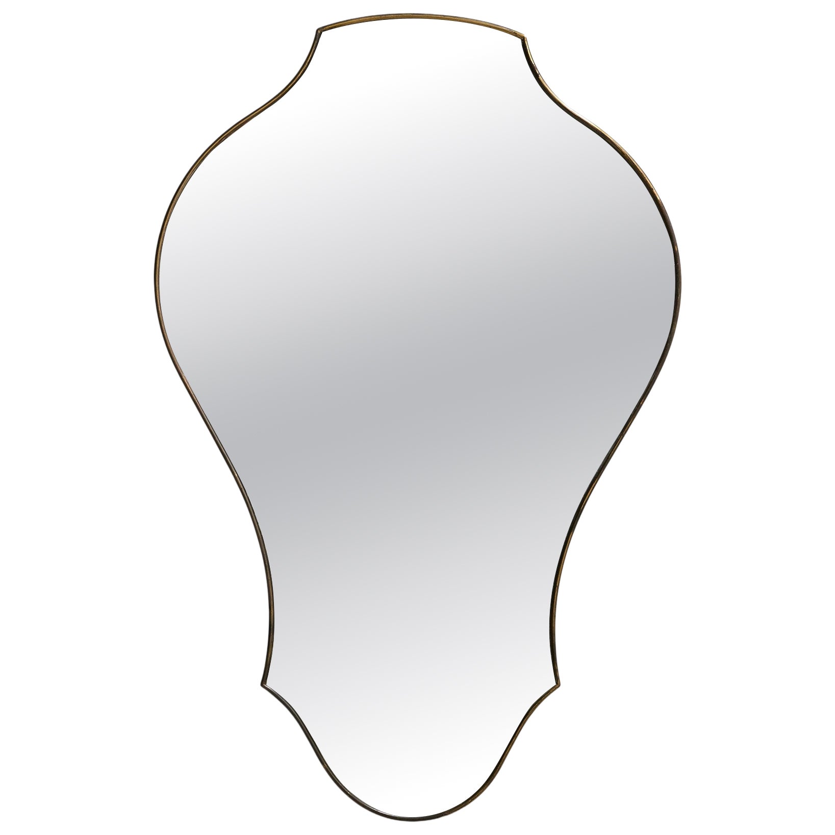 Italian Designer, Wall Mirror, Brass, Italy, c. 1950s