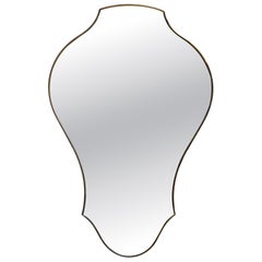 Italian Designer, Wall Mirror, Brass, Italy, c. 1950s