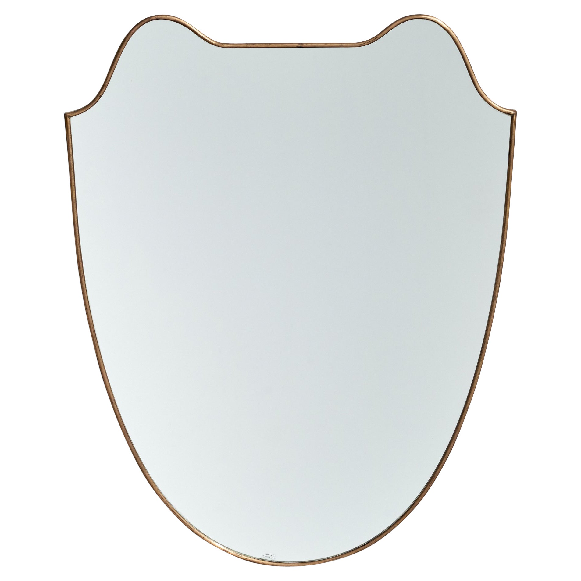 Italian Designer, Wall Mirror, Brass, Italy, c. 1950s