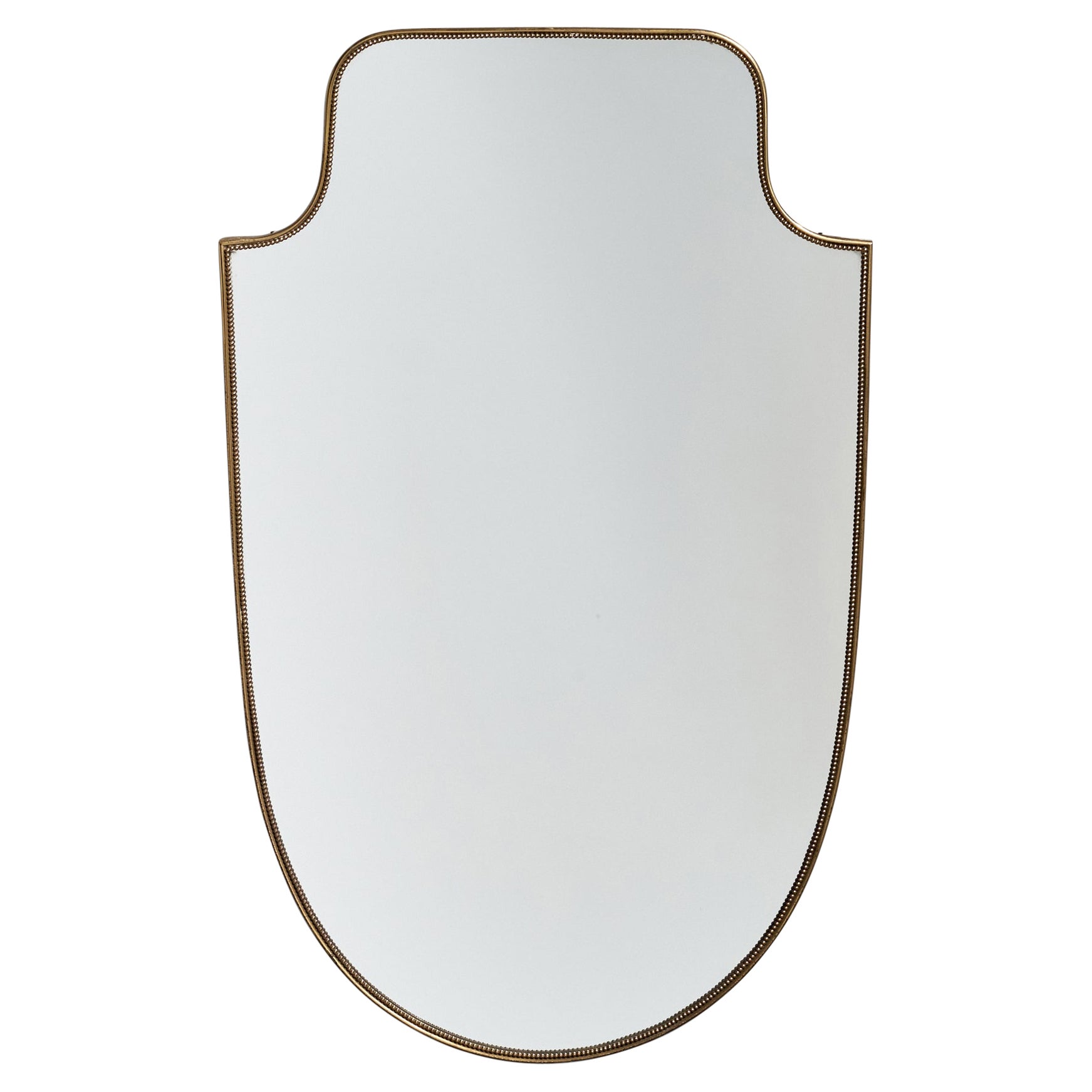 Italian Designer, Wall Mirror, Brass, Italy, c. 1950s