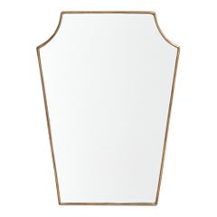 Italienischer italienischer Designer, Wandspiegel, Messing, Spiegelglas, Italien, um 1950