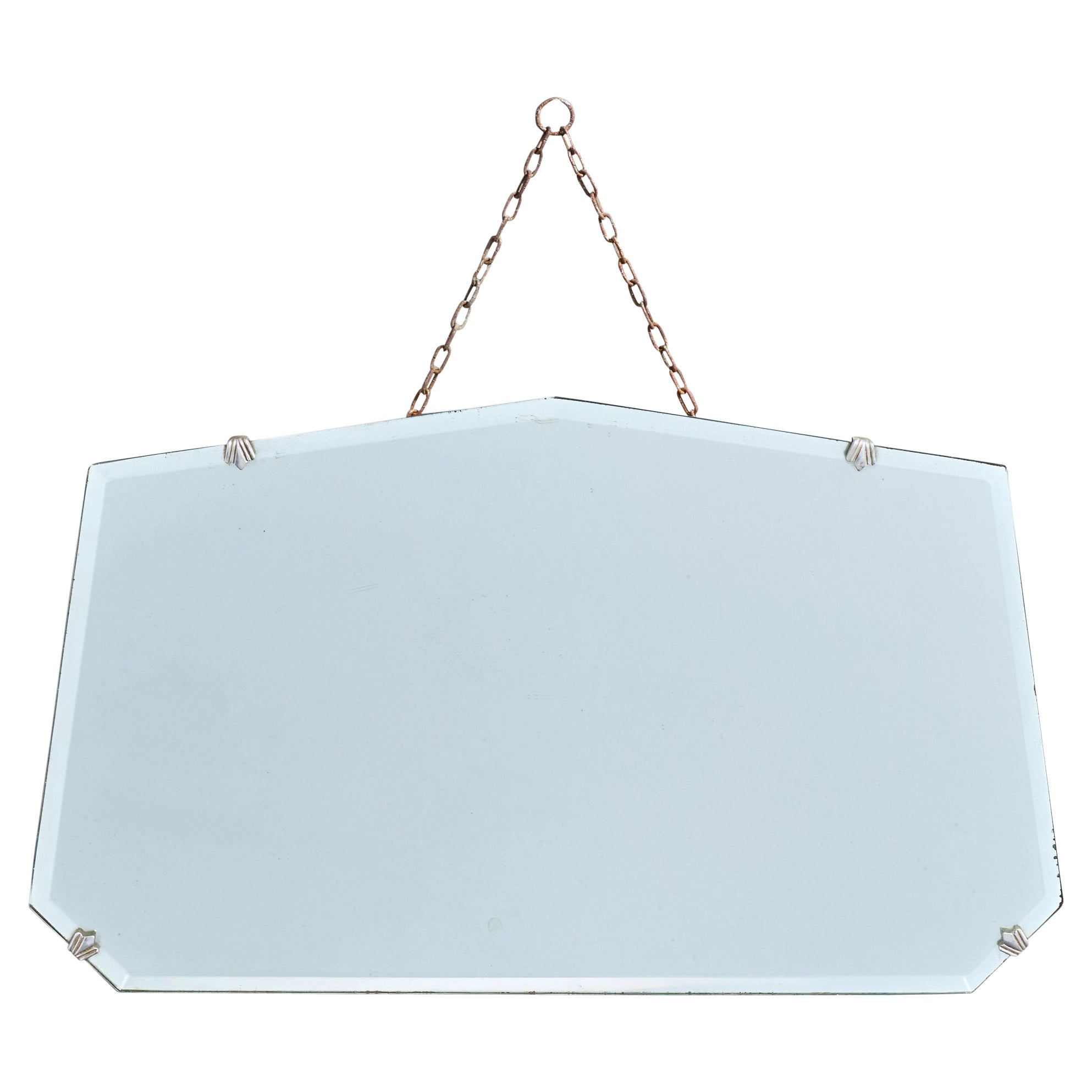 Miroir mural italien, laiton, métal, Italie, années 1930