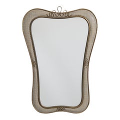Italian Designer, Wall Mirror, Brass, Metal, Italy, 1950s