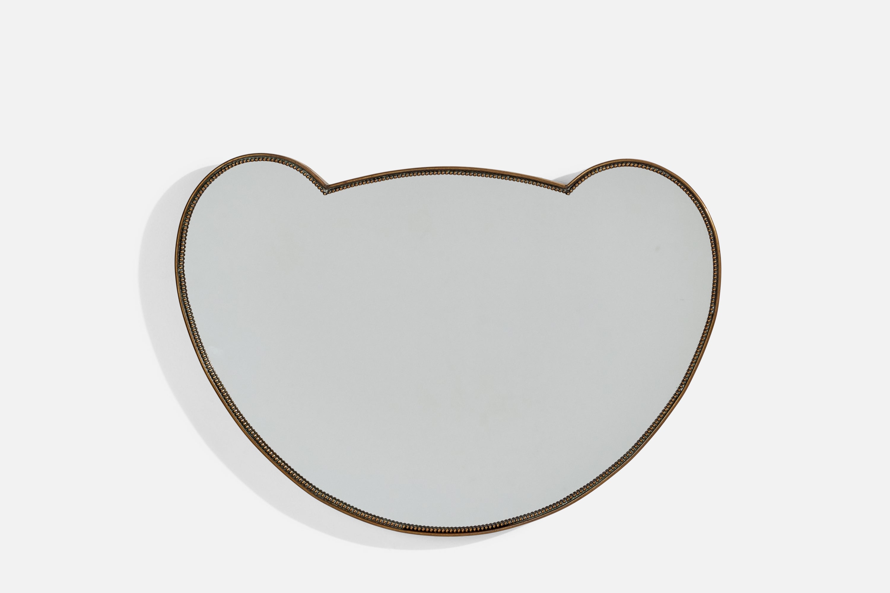 Italienischer italienischer Designer, Wandspiegel, Messing, Spiegelglas, Italien, 1940er Jahre