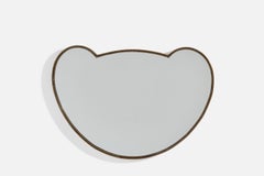 Italienischer italienischer Designer, Wandspiegel, Messing, Spiegelglas, Italien, 1940er Jahre