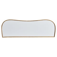 Italian Designer, Wall Mirror, Brass, Mirror Glass, Italy, 1950s