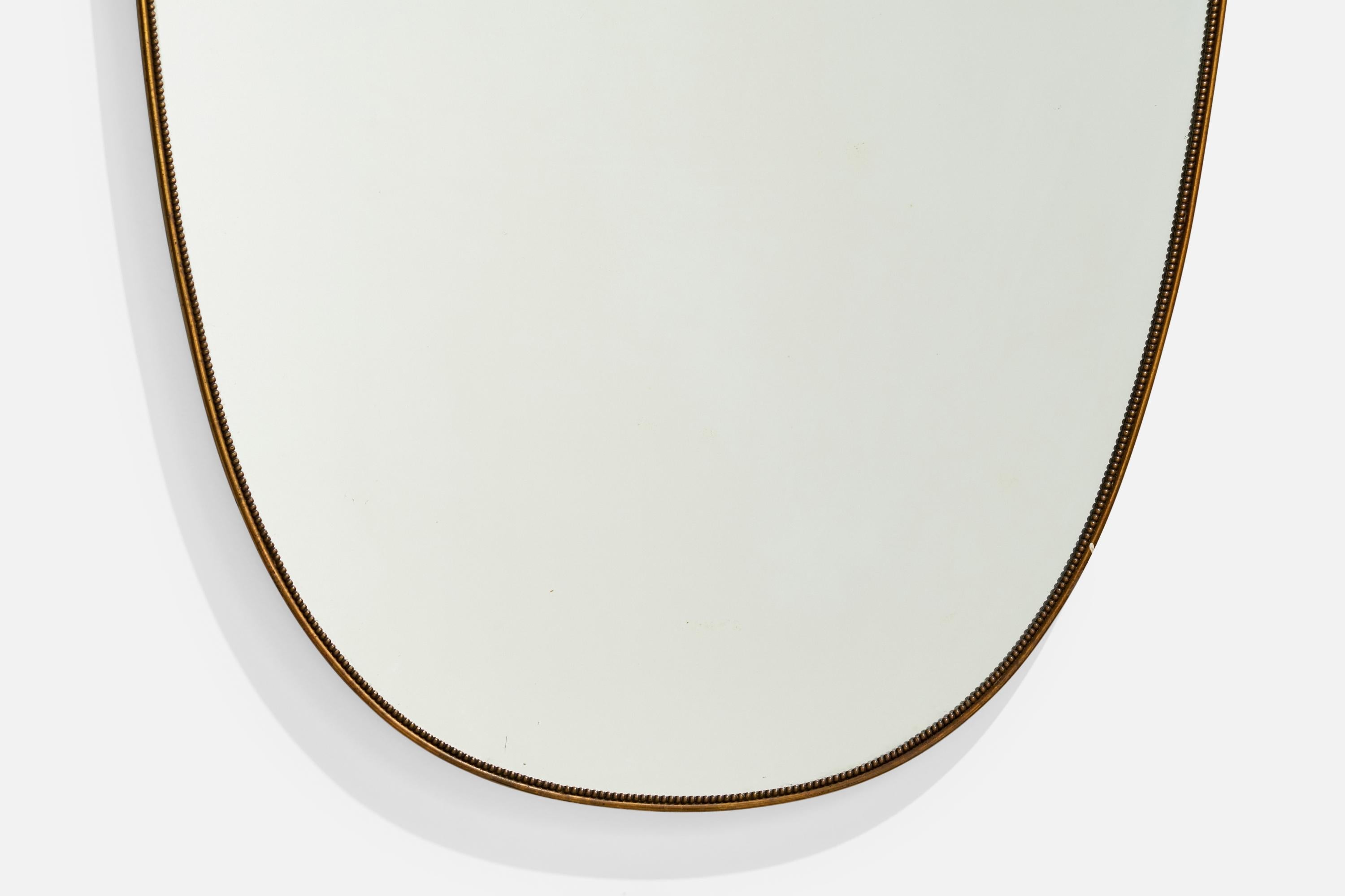 Designer italien, miroir mural, laiton, verre de miroir, Italie, vers 1940 en vente 5